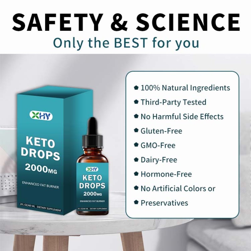 OEM Private Label Keto Herbal Detox Oral Liquid Diet Drops Fat Burner Supplement Adult Not Pregnant Women