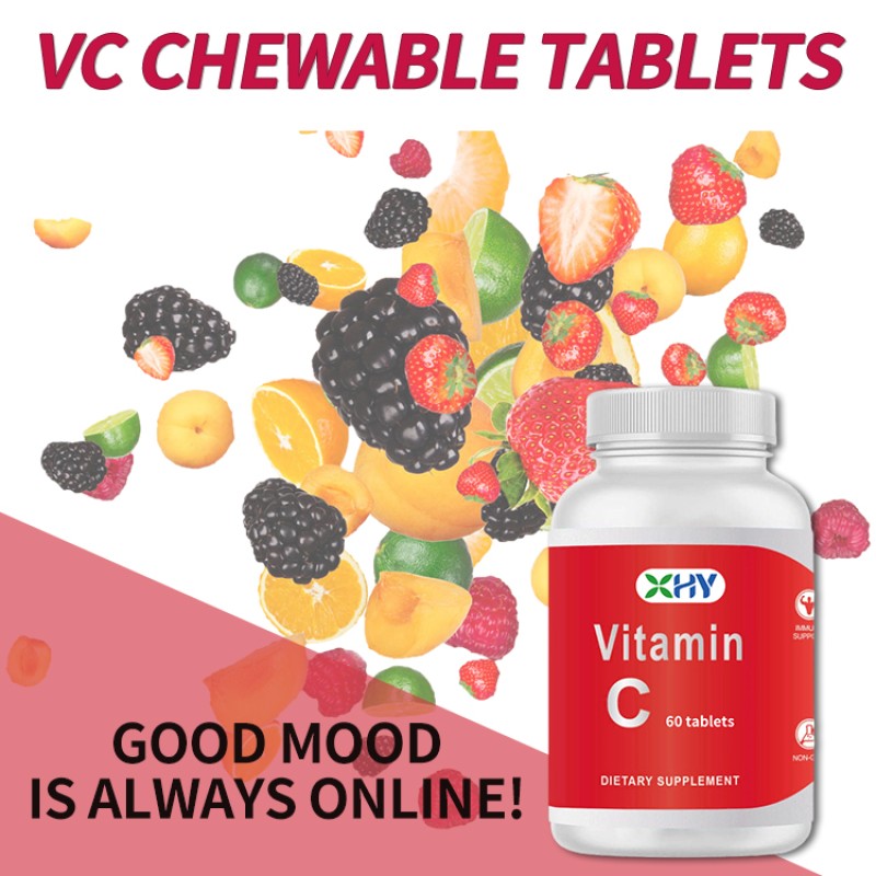 OEM/ODM Antioxidant Whitening Chewable Tablets with Vitamin C Supplement for Adults