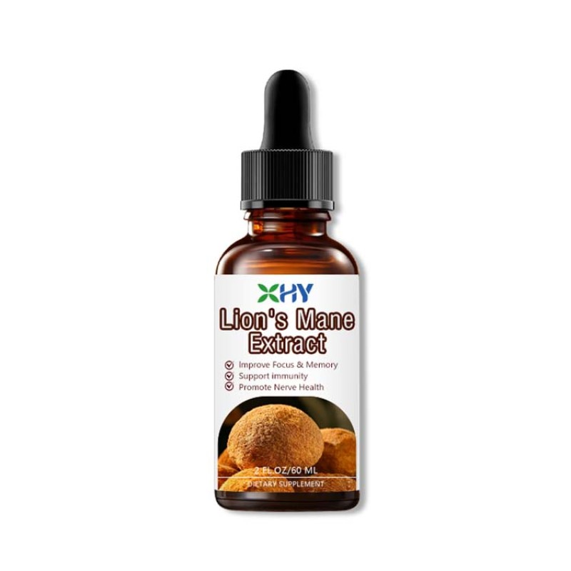 OEM Lion's Mane Liquid Drops Supplement Adult Brain Booster Immune Support Memory Focus Clarity Mushroom Supplement
