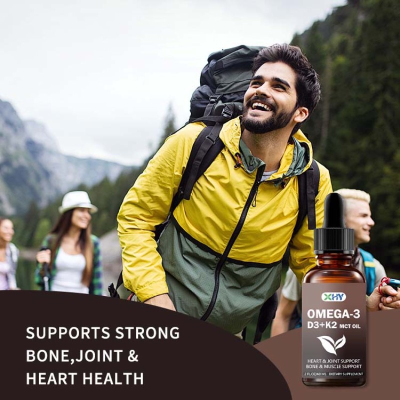 OEM Vitamin D3 K2 Liquid Drops Coconut Oil Oral Oil Support Adult Bone and Energy Levels