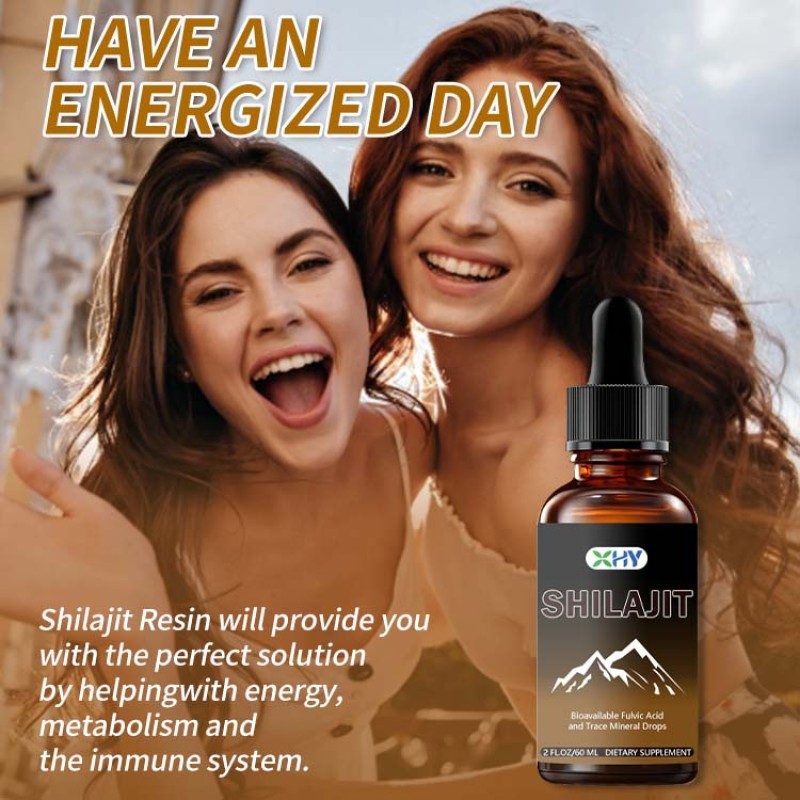 Organic Himalayan Shilajit Resin Drops 85+ Trace Minerals Fulvic Acid Adult Energy Drink Supplement