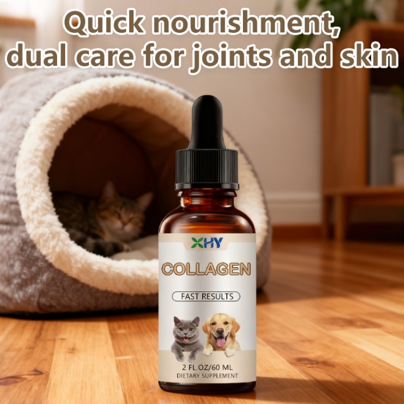 Wholesale Premium Collagen Drops Dog Cat Oral Liquid 60ml Collagen Biotin Hyaluronic Acid Drops