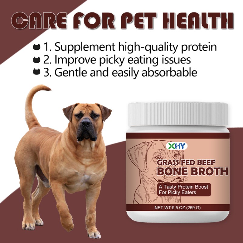 OEM Enhanced Health Grass-Fed Beef Bone Broth Powder Boost Immunity Natural Bone Broth Powder Pet Supplement for Dogs