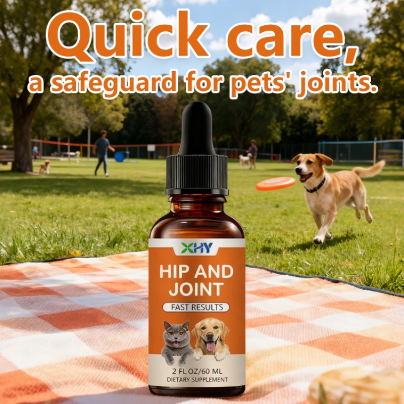Organic Liquid Drops for Dogs and Cats Hips and Joint Support Supplement Chondroitin Turmeric Glucosamine for Pet Health