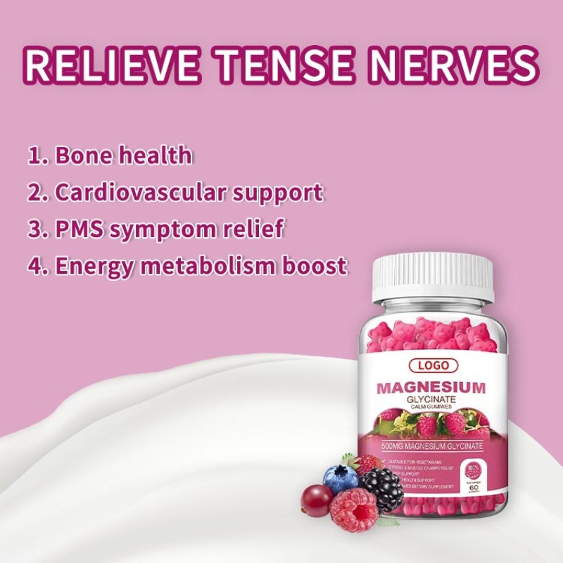 Wholesale Sugar-Free Vitamin Calcium Gummy Supplement Glycine Magnesium Gummies Improve Memory or Sleep