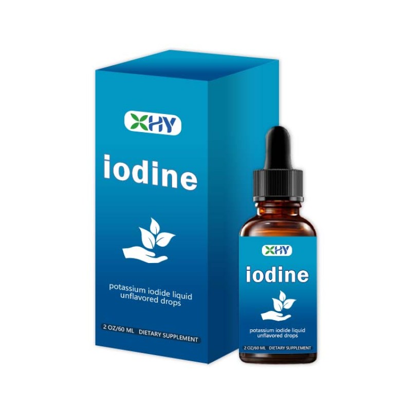 Private Label Organic Iodine Liquid Drops Pure Iodine Vitamin Supplement Thyroid and Immune Energy Safe Pregnant Women