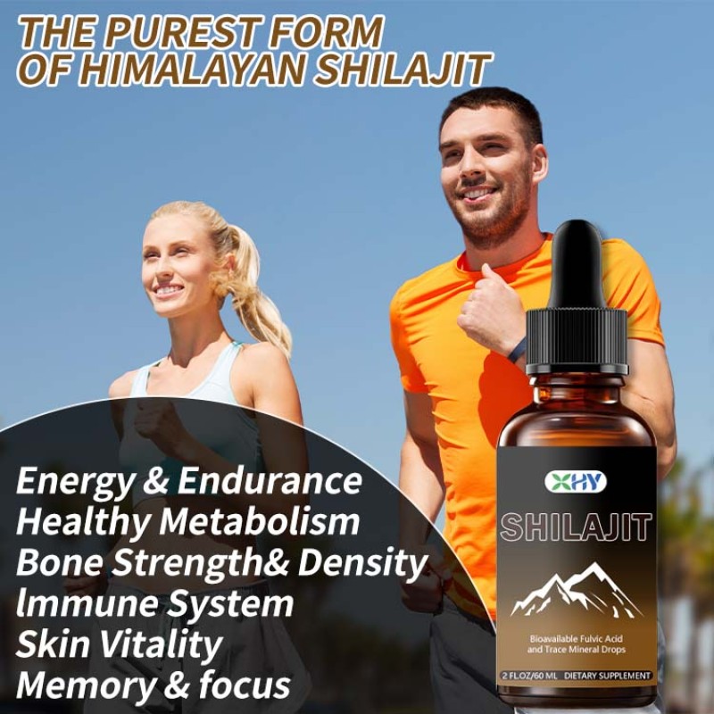 Organic Himalayan Shilajit Resin Drops 85+ Trace Minerals Fulvic Acid Adult Energy Drink Supplement