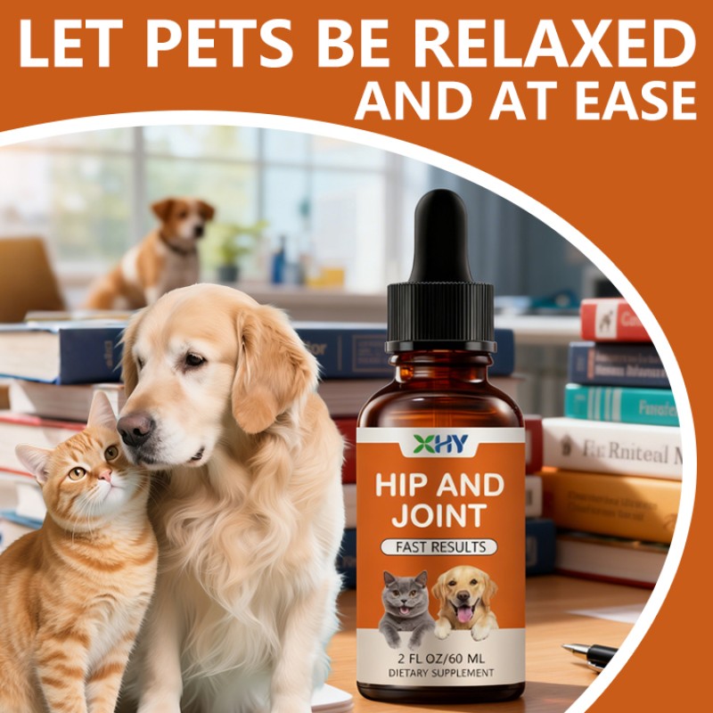 Organic Liquid Drops for Dogs and Cats Hips and Joint Support Supplement Chondroitin Turmeric Glucosamine for Pet Health