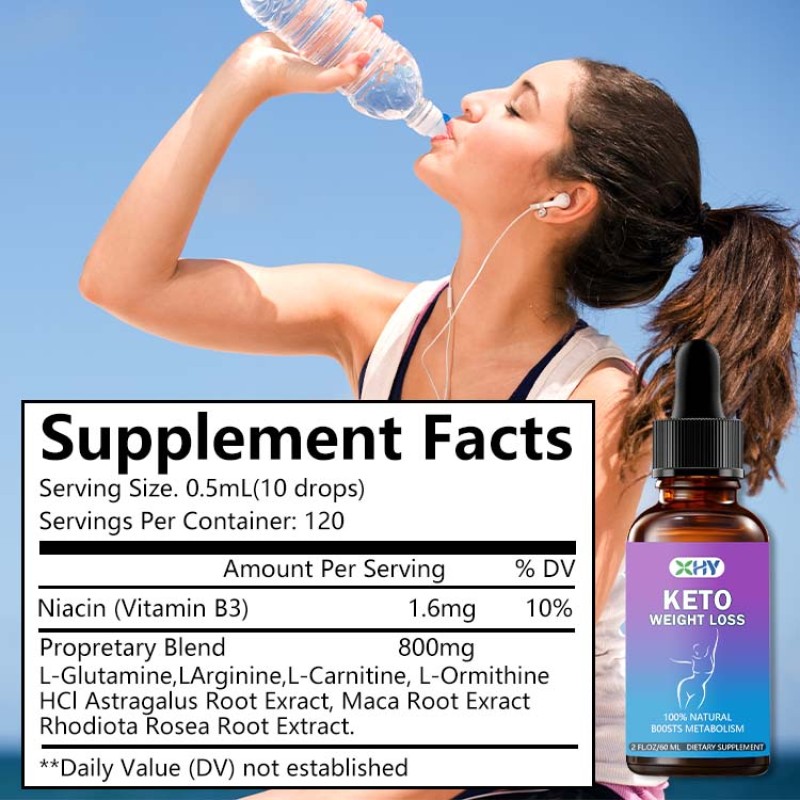 Private Label Natural Keto Herbal Detox Fat Burner Supplement Adult Oral Liquid Diet Drops Health Supplement Detox Effect