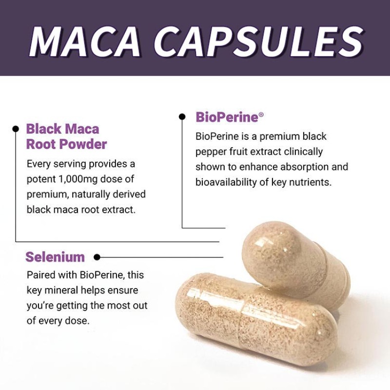 Private Label 7 Natural Ingredients Ashwagandha Maca Capsules Adult Custom Formula