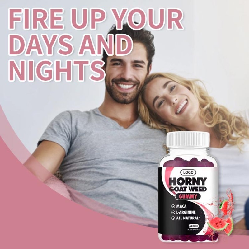 High Quality Private Label Enhanced Body Vitamin Energy Horny Goat Weed Gummies for Men
