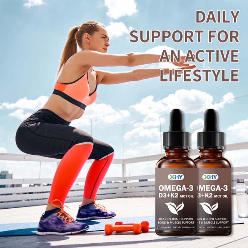 OEM Vitamin D3 K2 Liquid Drops Coconut Oil Oral Oil Support Adult Bone and Energy Levels