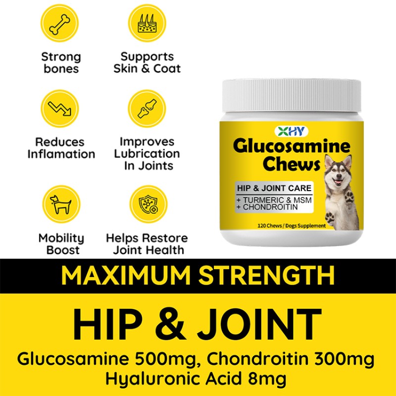 Wholesale Hip and Joint Dog Chews Glucosamine Soft Chews Vet Health Turmeric Glucosamine Chews