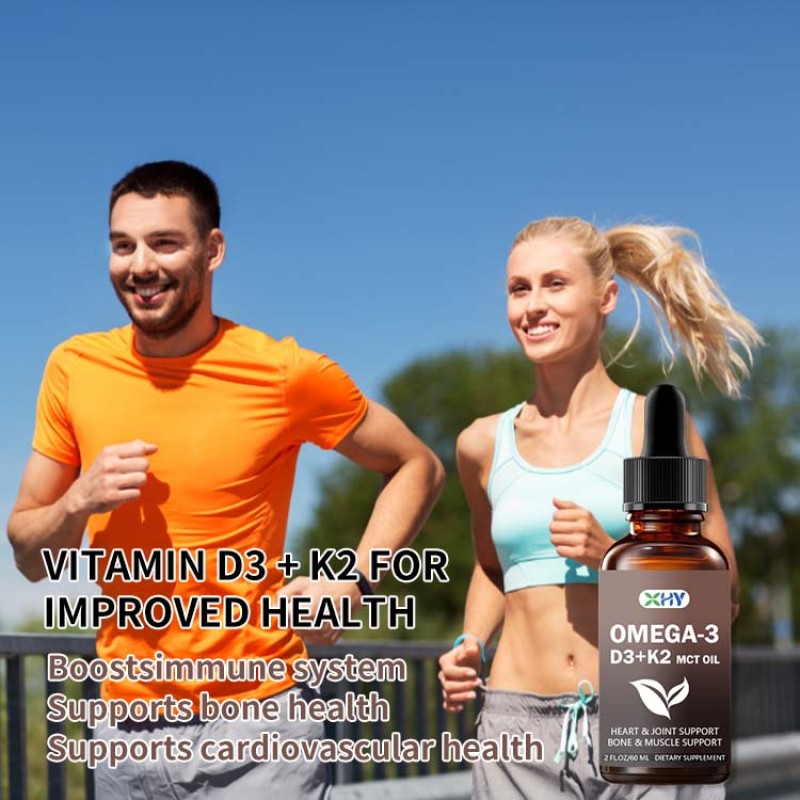 OEM Vitamin D3 K2 Liquid Drops Coconut Oil Oral Oil Support Adult Bone and Energy Levels