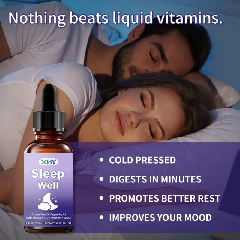 Private Label Melatonin Drops Improve Sleep Mood Relaxation Faster Sleep - Stay Asleep Longer Vitamin Type Not for Newborns