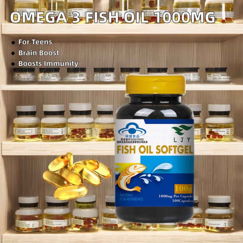 Wholesale Price Heart Support Fish Oil Omega 3 Capsules Support Immune System 1000mg Softgel Brain Health Fish Oil Capsule