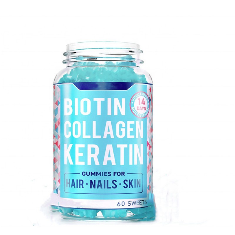 Private Label Supplement Vitamin Biotin Hair Skin and Nails Growth Vitamins Gummies