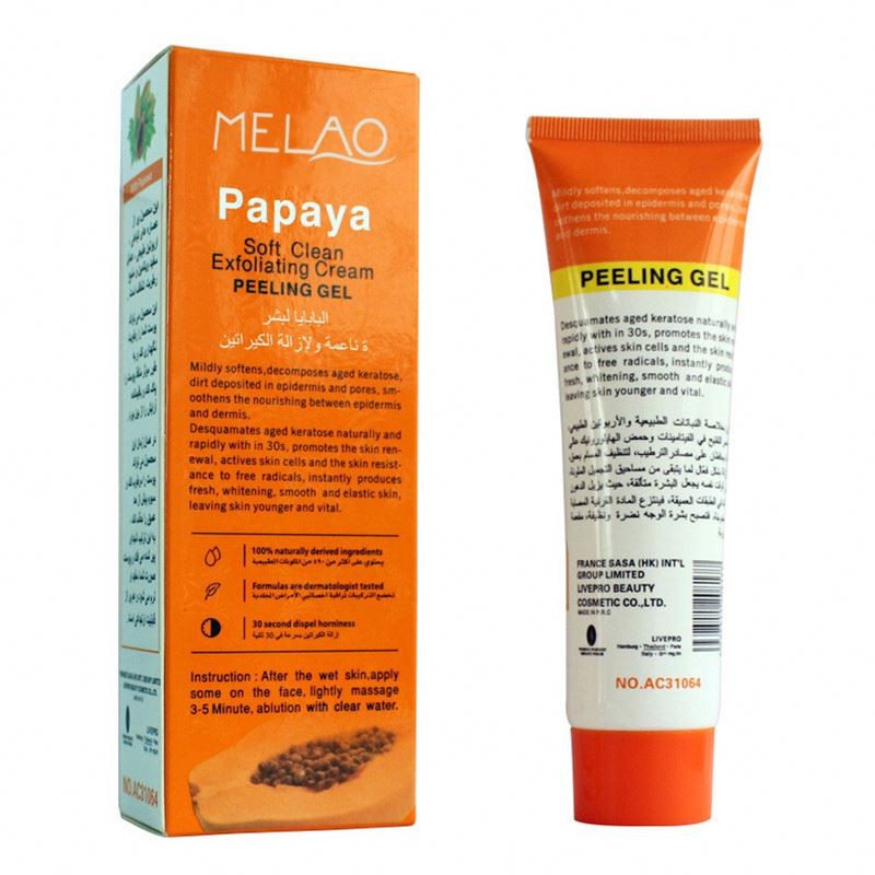 factory Facial Exfoliating Soft Clean Cream Peeling Skin Purifying Clear Pore Care Face Wash Papaya Exfoliante Gel