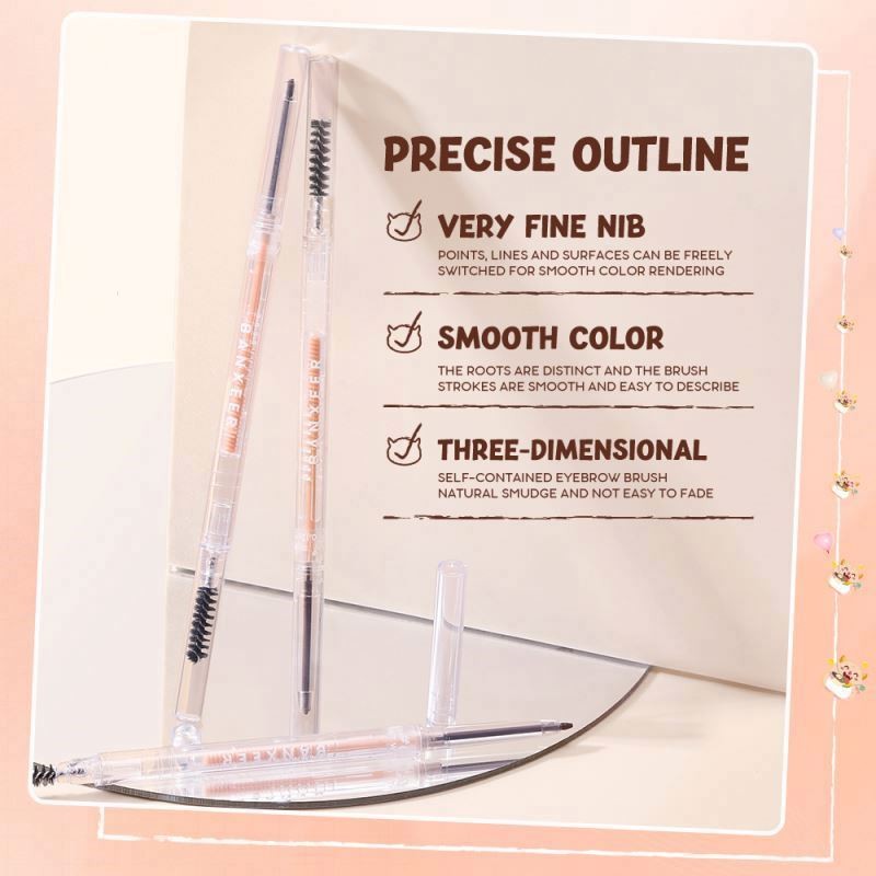 Banxeer Cosmetic Makeup Eyes Pens Slim Brow Tint Brown Discount Microblade Eyebrow Pencil Pink