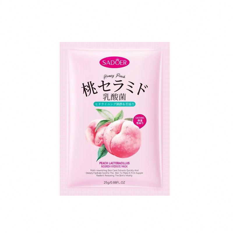 factory SADOER Peach Lactic Acid Bacteria Nourishing Hydrating Moisturizing Facial Private Label Skin Care Beauty Cosmetic Mask