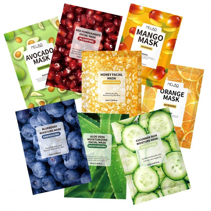 OEM Private Label Mascarillasl Sheetmask Korean Beauty Organic Face Fruit Vegan Sheet Maskss Mascarillas Faciales Mask