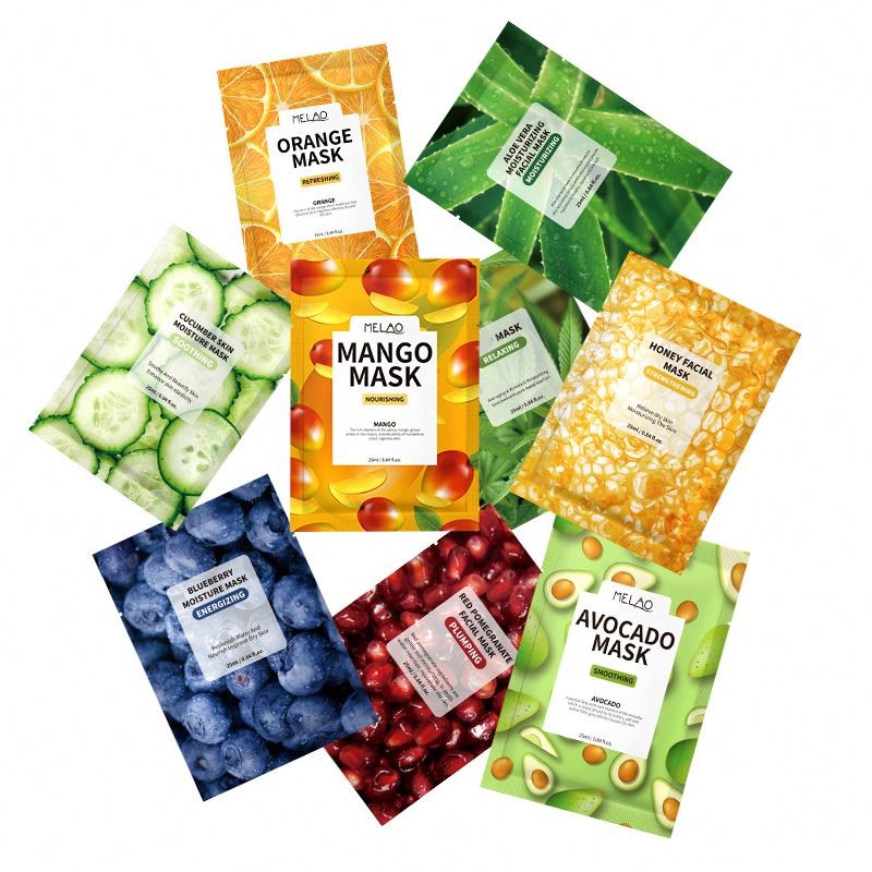 OEM Private Label Mascarillasl Sheetmask Korean Beauty Organic Face Fruit Vegan Sheet Maskss Mascarillas Faciales Mask