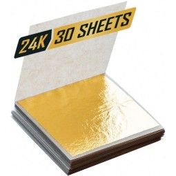X 4.33 cm 24K 99.9% Chinese Genuine Real Sheets Beauty Cosmetics Cake Baking Pure Gold Leaf Foil Paper
