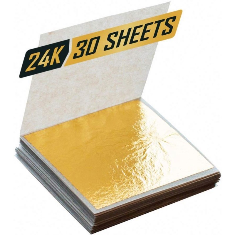 X 4.33 cm 24K 99.9% Chinese Genuine Real Sheets Beauty Cosmetics Cake Baking Pure Gold Leaf Foil Paper