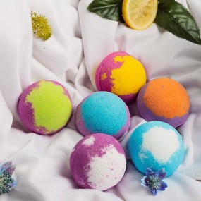 Oem Customized Colorful Self Tan Remover Bomb Ball Natural Organic Vegan Scented Epsom Salt Bath Bombs Bulk for Baths Wholesale