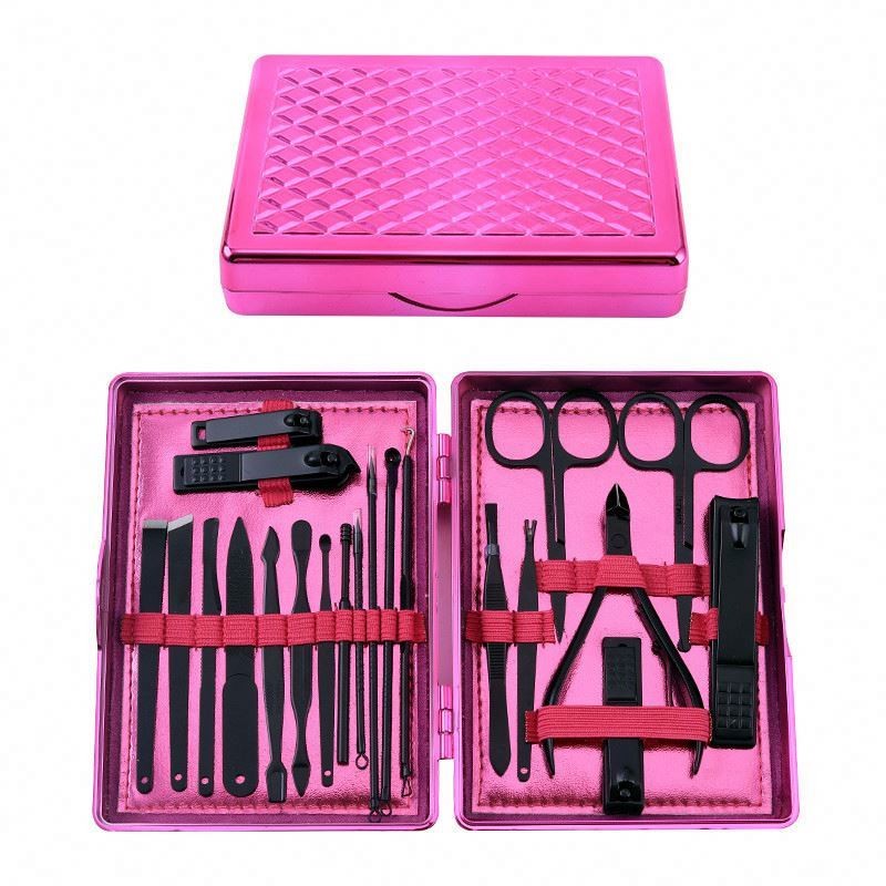 Black Matte Carbon Steel Nail Clipper Set with Slant Edge for Toenail & Finger Nail Cutter Beauty Gift for Men & Women