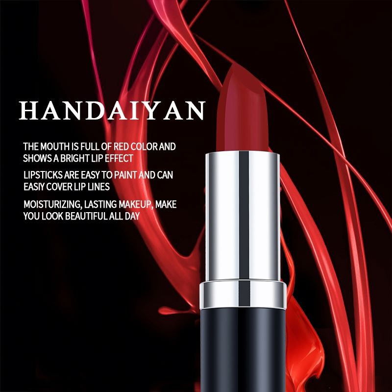 Handaiyan 12 Colors Matte Lipstick Custom Your Logo Tube Lipstick OEM ODM Wholesale Long-lasting Waterproof Lipstick