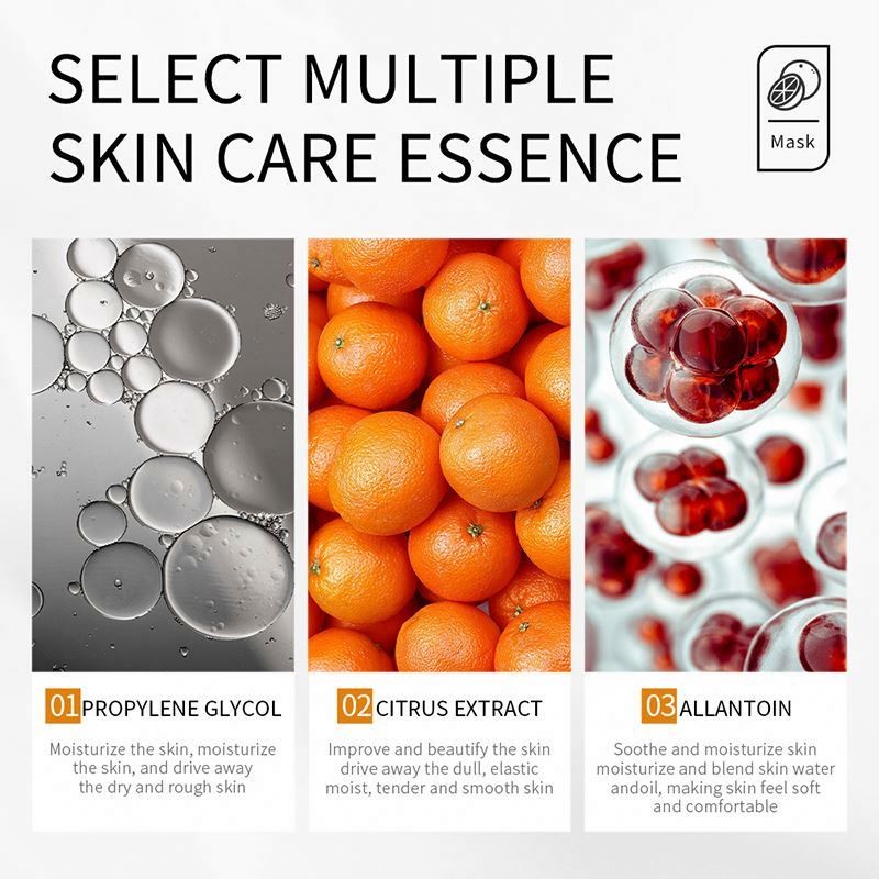 Factory Oem OEM Whitening SADOER Wholesale Herbal VC Vitamin C Face Oil Serum Ampoule Anti Aging Moisturizing Facial Mask Gel Skin Care Set