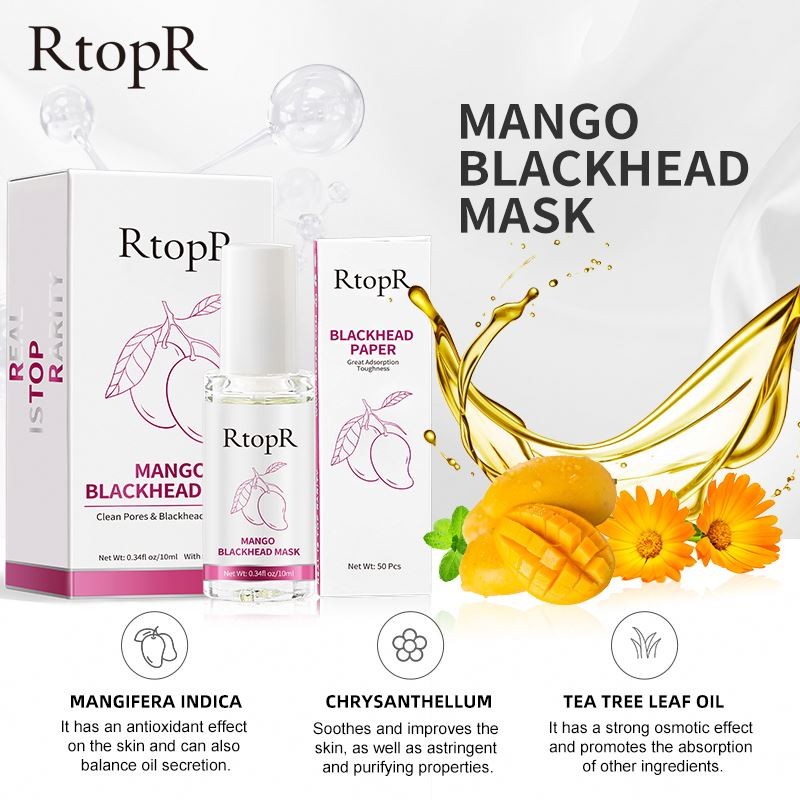 RtopR MANGO BLACKHEAD Shrinking Pore Set Derived Liquid Suction Removing Acne Deep Cleansing Nose Mask Z