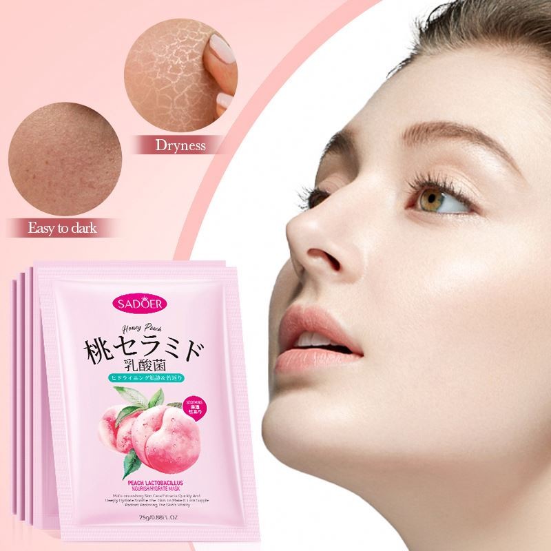 factory SADOER Peach Lactic Acid Bacteria Nourishing Hydrating Moisturizing Facial Private Label Skin Care Beauty Cosmetic Mask