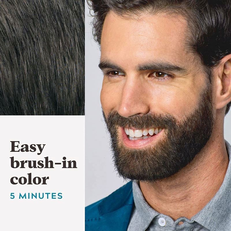 Color Cream With Brush Formulated Penetrate Coarse Facial Hair Natural Thicker Fuller Dye for Men Beard Mustache Color Cream