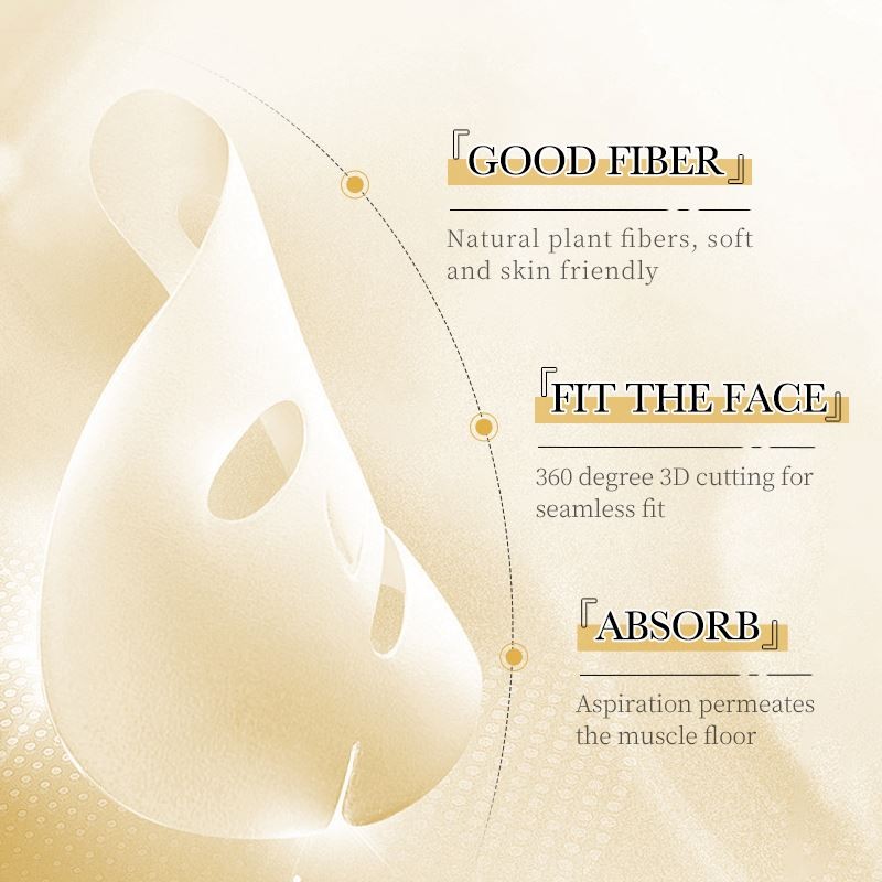 OEM SADOER Vitamin c 24k Gold Hyaluronic Acid Whitening Invisible Collagen Crystal Skin Care Organic Vegan Facial Mask Sheet