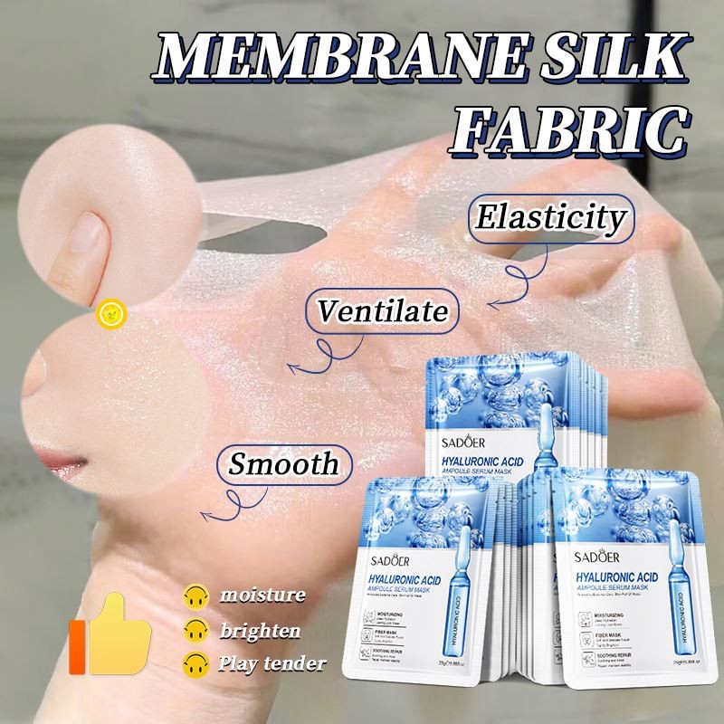 OEM SADOER Vitamin c 24k Gold Hyaluronic Acid Whitening Invisible Collagen Crystal Skin Care Organic Vegan Facial Mask Sheet