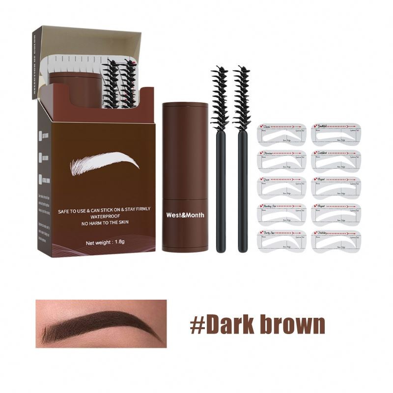 West Month Powder Waterproof Stencil Kit Pomade Eyebrow Stamp With Low MOQ