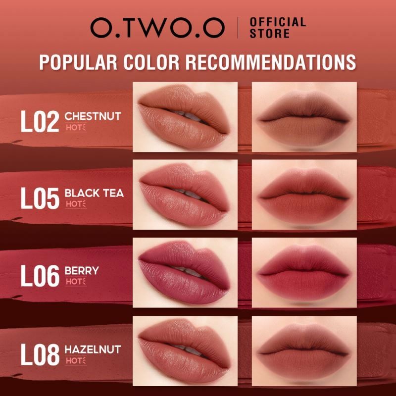O.TWO.O High Quality 12 Colors Lip Gloss Water Proof Matte Liquid and Solid 2 In 1 Lipsticks Set For Ladies