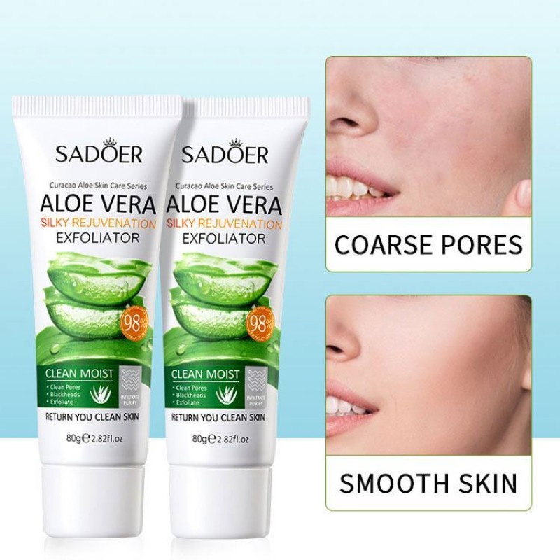 Wholesale Moisturizing Brightening and Removing Dead Skin Scrub Aloe Vera Silky Rejuvenation Exfoliator Gel