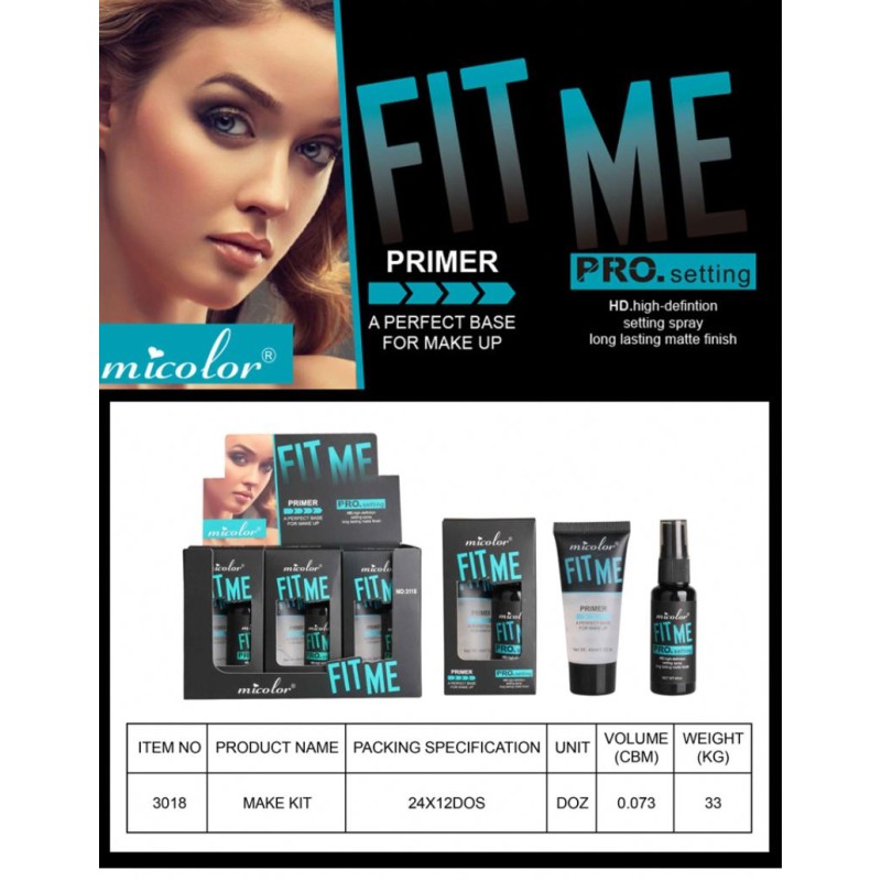 12 Sets MICOLOR clear Primer and Matte Makeup Fixer Setting Set Pre-makeup Moisturizing Finishing Fixing Spray