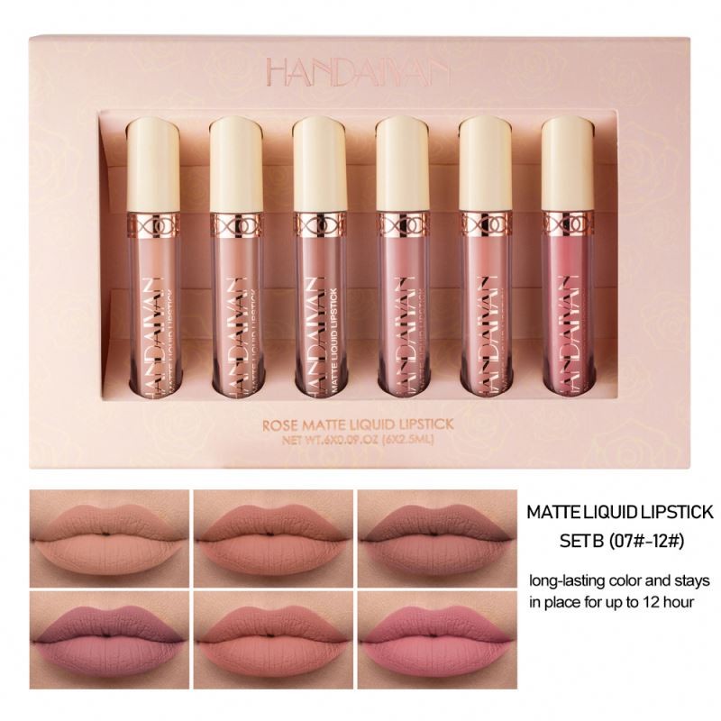HANDAIYAN Liquid Matte Lip Gloss Set Velvet Wholesale Non-stick Cup Lipgloss Tint Long-lasting High Pigment