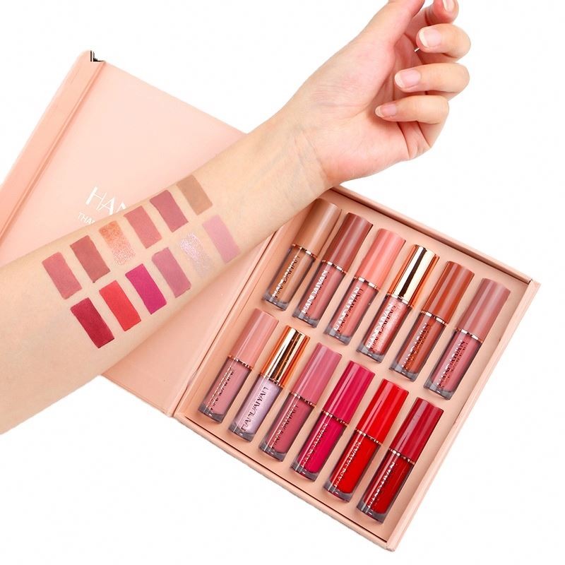 Customized Your Logo 12 Colors Lip Gloss Book Set Liquid Lipgloss Gift Makeup Cosmetic Wholesale