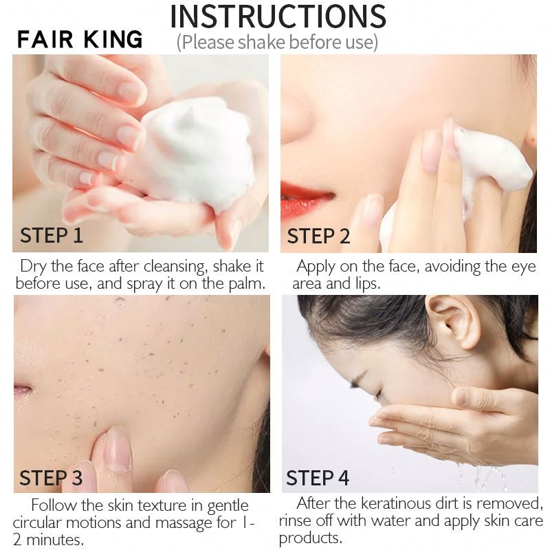factory FAIR KING Beauty Clear Skin Care Deep Organic Enzyme Facial Cleansing Powder Private Label Exfoliating Mousse