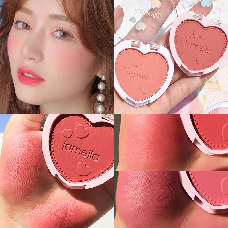 factory Blush Makeup Love Palette 4 Color Mineral Powder Peach Red Rouge Lasting Natural Hawthorn Cheek Tint Waterproof Blusher Cosmetic