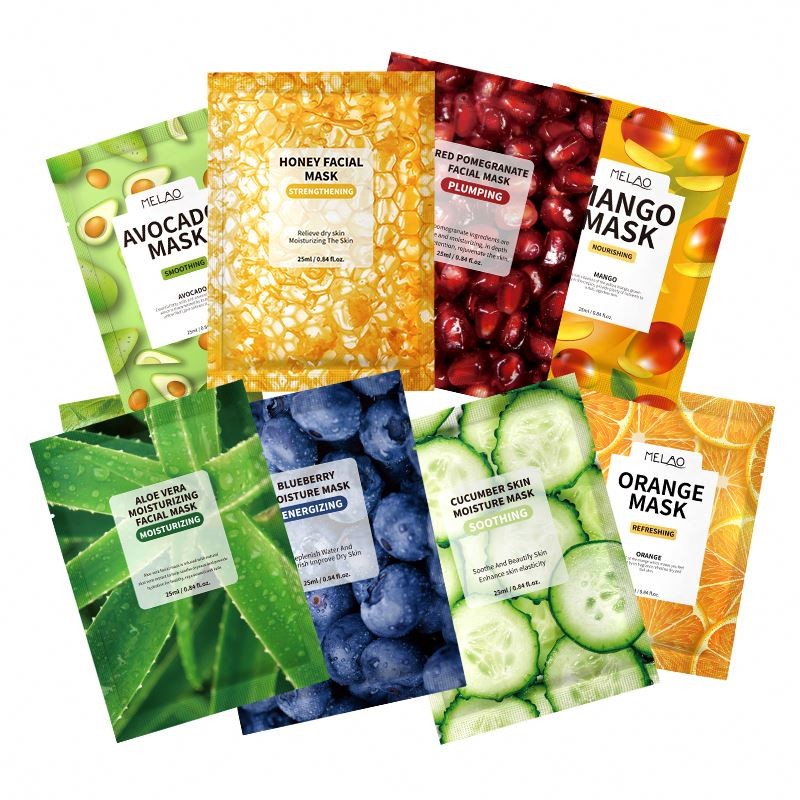 OEM Private Label Mascarillasl Sheetmask Korean Beauty Organic Face Fruit Vegan Sheet Maskss Mascarillas Faciales Mask