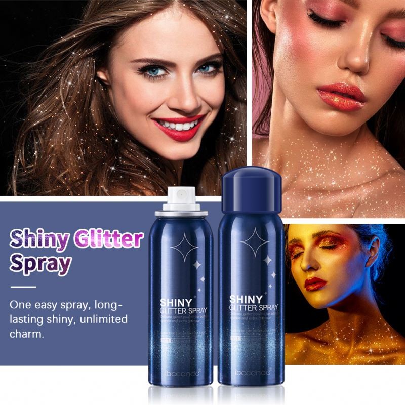 Party Star Body Hair Clothes Shiny Glitter Long-lasting Waterproof and Sweatproof Nightclub Spray Striking