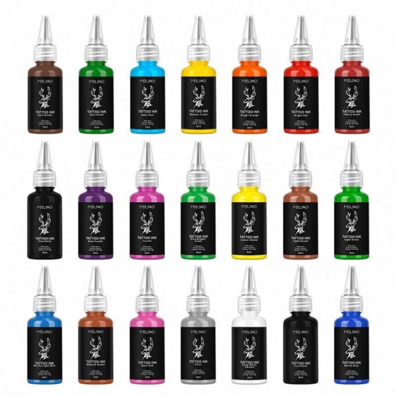 Oem Melao Professional Manufacturer Blend Rapid Permeability Colorful Custom Logo Black Purple Color Tattoo Ink