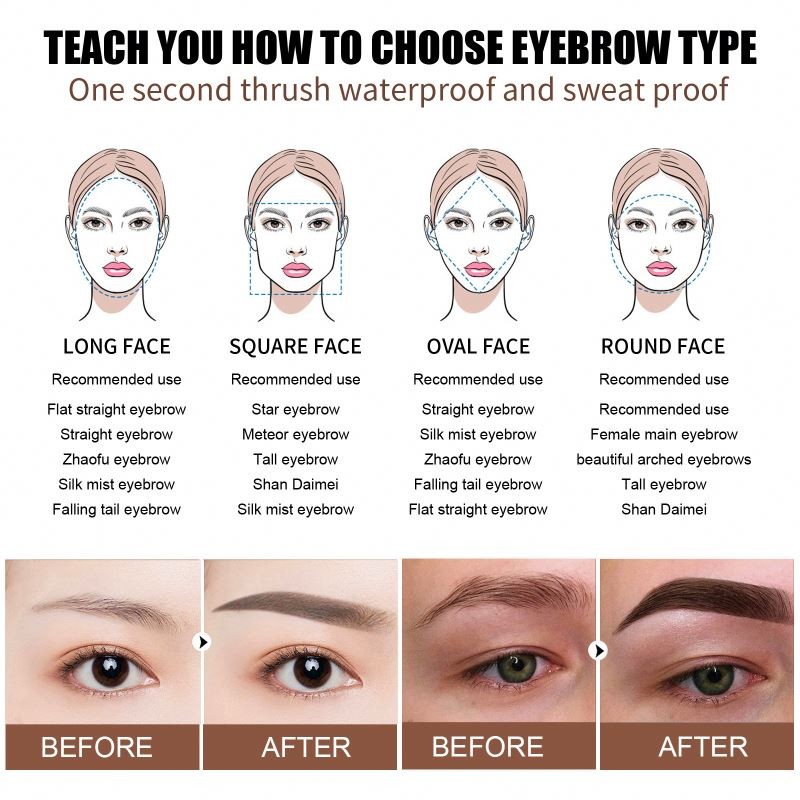 West Month Powder Waterproof Stencil Kit Pomade Eyebrow Stamp With Low MOQ