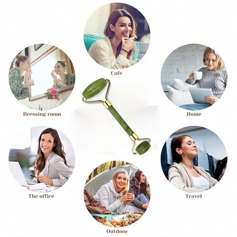 Crystal Blue Jasper Stone Facial Face Massage Jade Roller